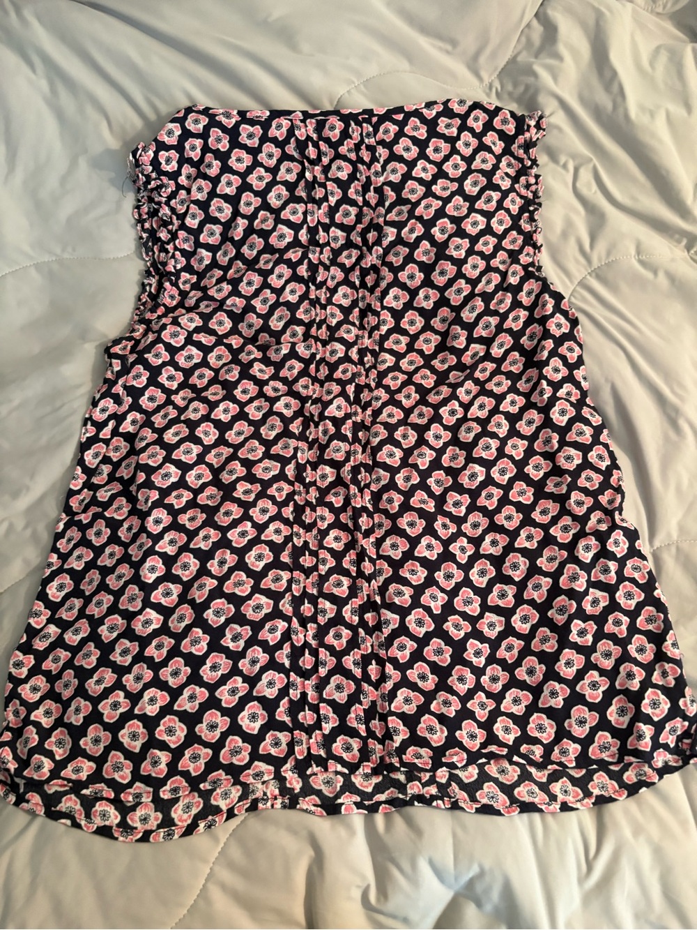 Boden Clara Pintuck Sleeveless Blouse US 6 Floral Print Feminine Key Hole - Picture 6 of 7